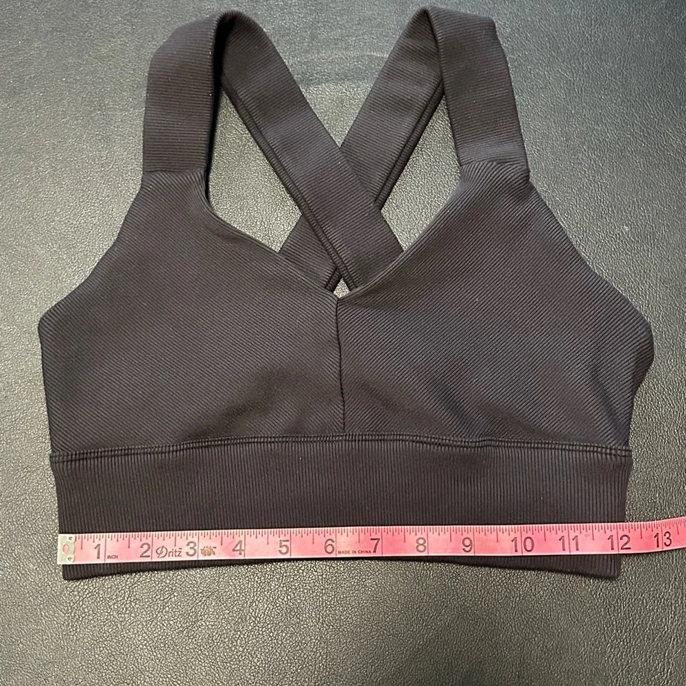 Alo Yoga Criss-Cross Airlift Bra Charcoal Gray Sz S EUC